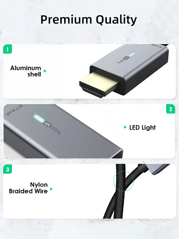 Mini DisplayPort to HDMI Cable 4K 60Hz