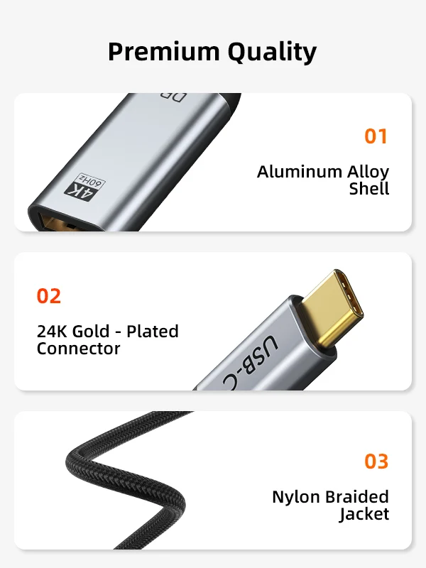USB Type C to DisplayPort Adapter 4K 60Hz