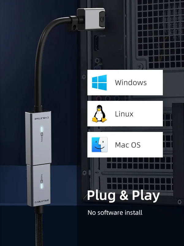 DisplayPort to HDMI Adapter Converter 4K 60Hz