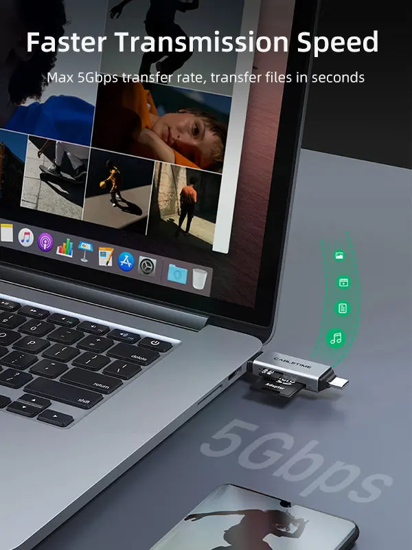 OTG USB C 3.0 Sd Tf Card Reader For Mac Phone