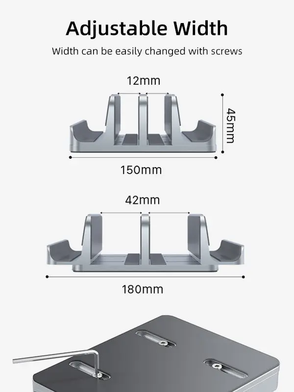 Aluminum Dual Vertical Stand Holder For Laptop