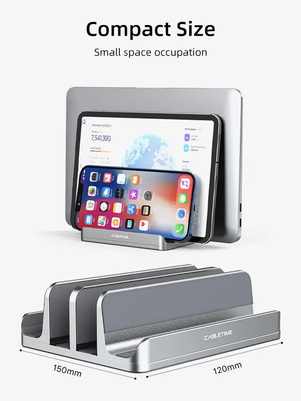 Aluminum Dual Vertical Stand Holder For Laptop