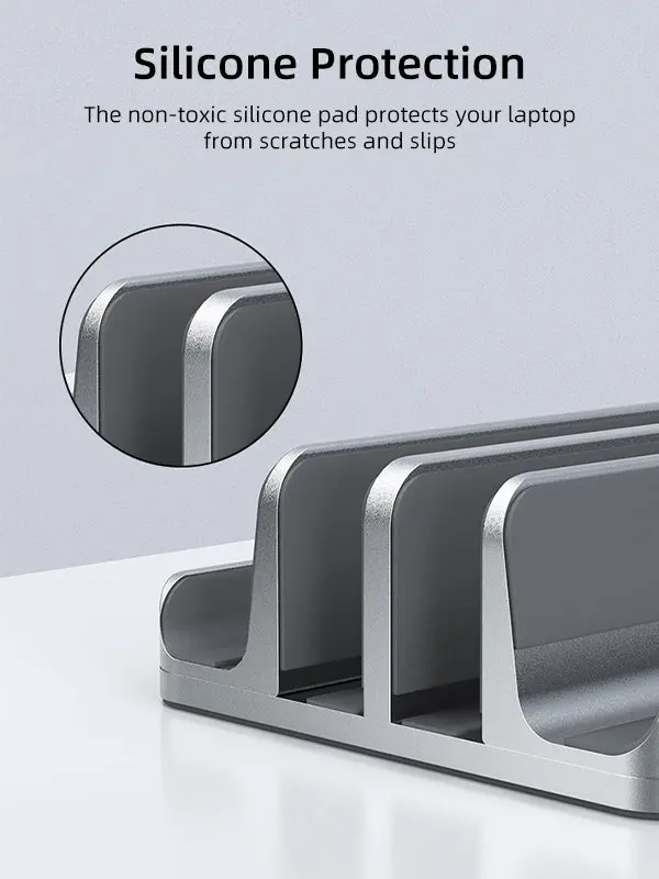 Aluminum Dual Vertical Stand Holder For Laptop