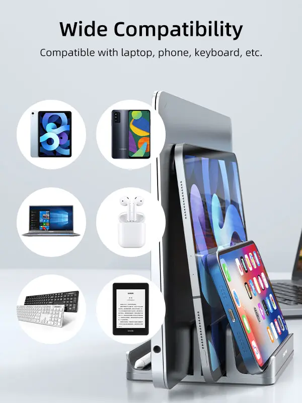 Aluminum Dual Vertical Stand Holder For Laptop