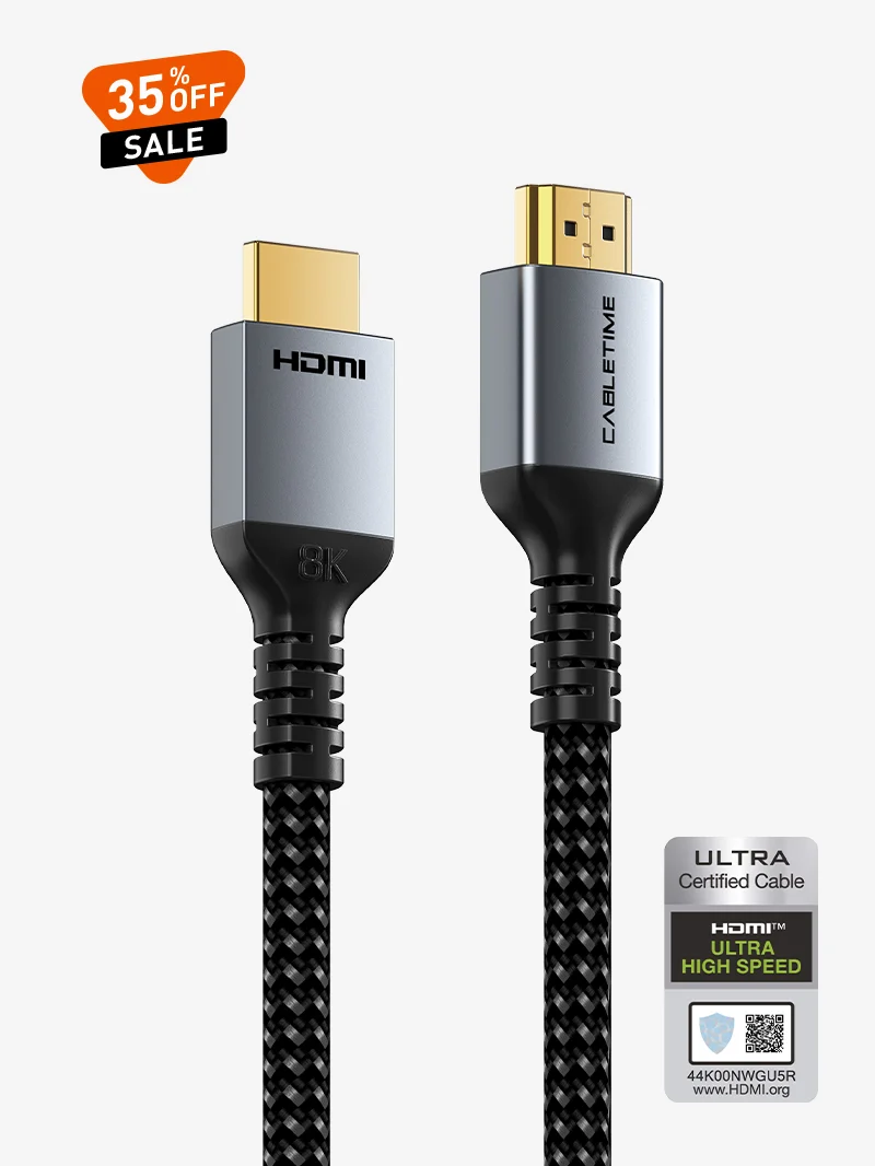 8K HDMI 2.1 cable 48Gbps Braided 10ft 25ft 50ft