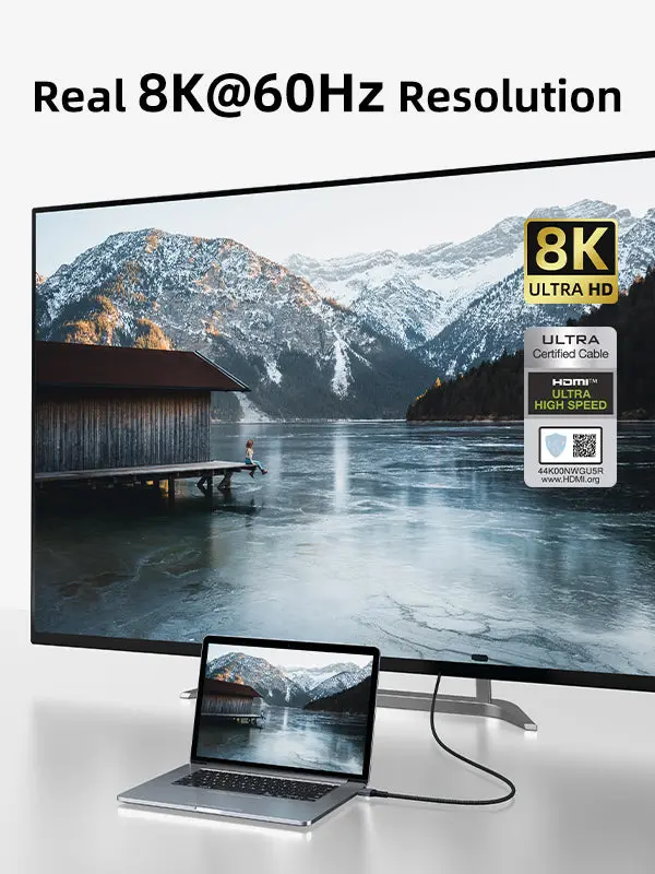 8K HDMI 2.1 cable 48Gbps Braided 10ft 25ft 50ft