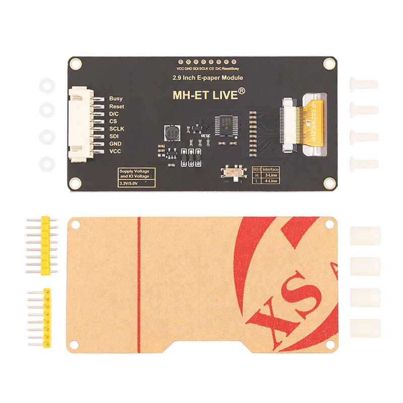 ePaper Display mit 2,9 Zoll e-Ink Display, Modul mit geringem Stromverbrauch, SPI Unterstützung und 3.3V/5V MCU Schnittstelle