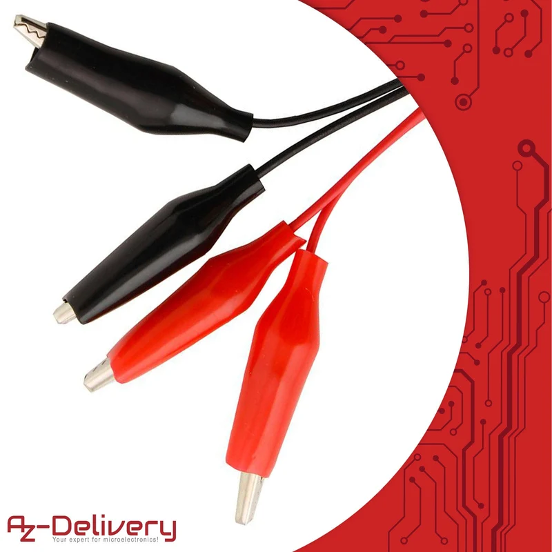 Krokodilklemmen 28mm Elektroklemme mit Schutzisolierung in Rot und Schwarz