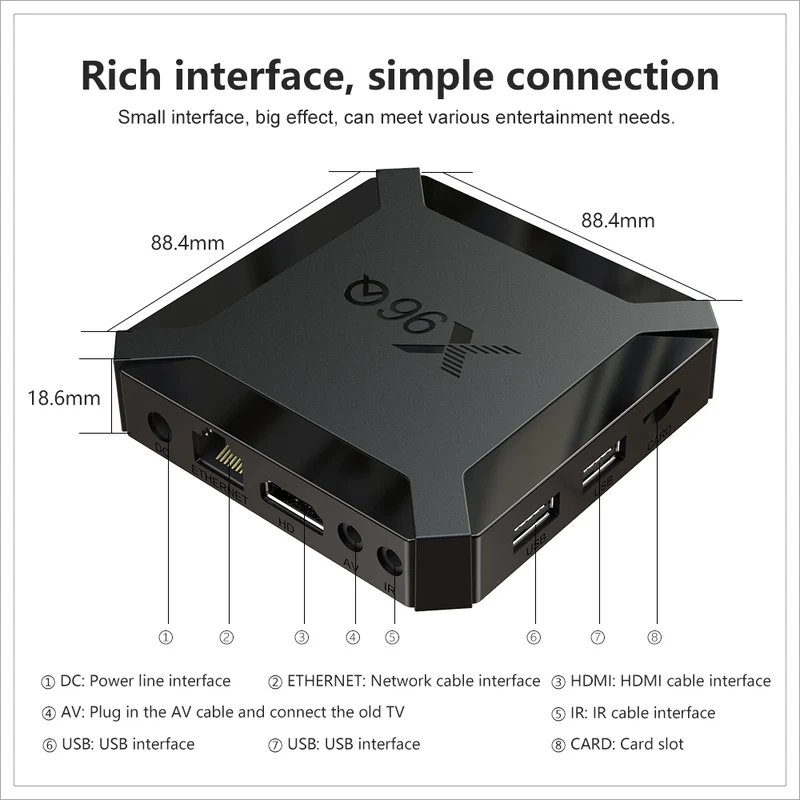 X96Q Android 10 TV-Box Allwinner H313 Quad Core Digital Signage Player