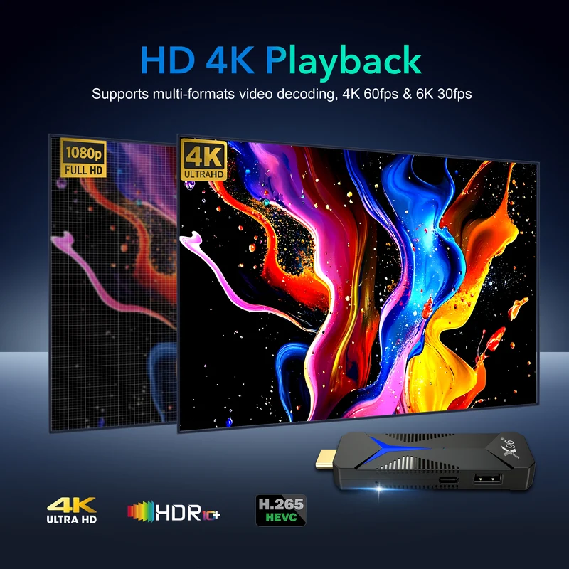 X96 S600 Allwinner H618 TV-Stick Quad-Core Android 12 Android 14 4K Streaming TV-Stick
