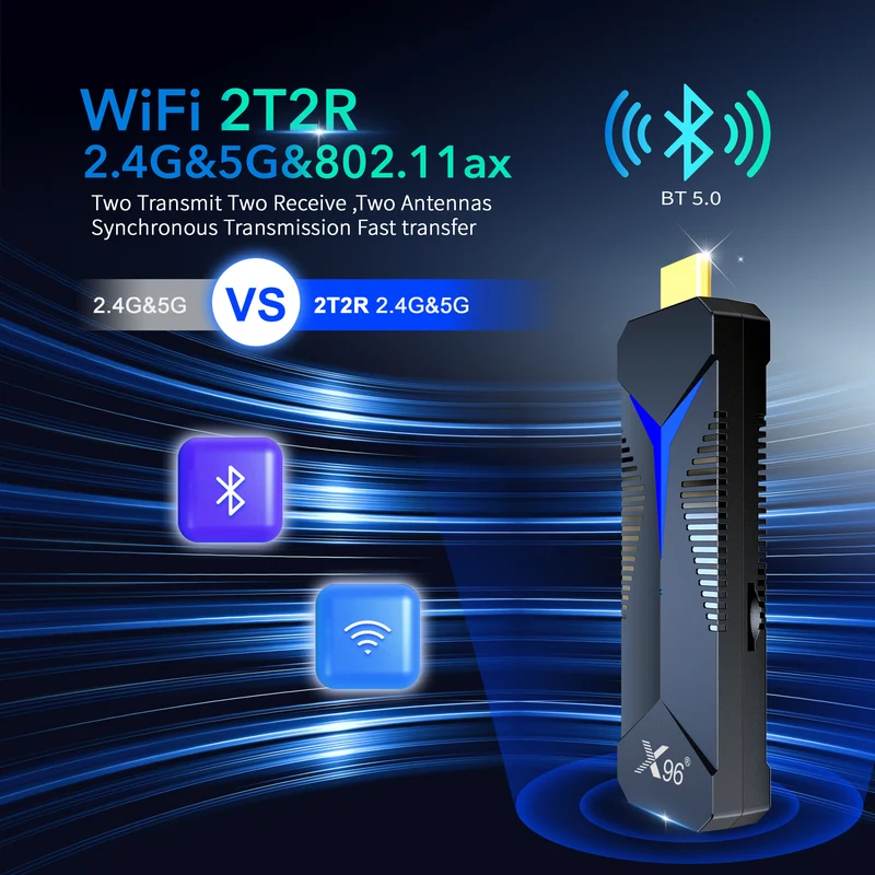 X96 S600 Allwinner H618 TV-Stick Quad-Core Android 12 Android 14 4K Streaming TV-Stick