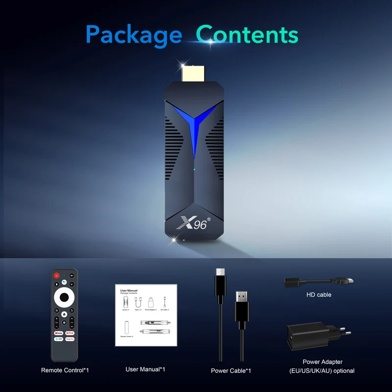 X96 S600 Allwinner H618 TV-Stick Quad-Core Android 12 Android 14 4K Streaming TV-Stick