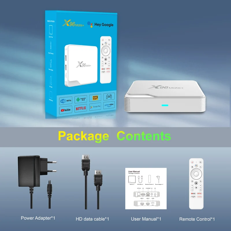 X96 Mate+ Allwinner H618 6K Android 14 TV-Box Hersteller