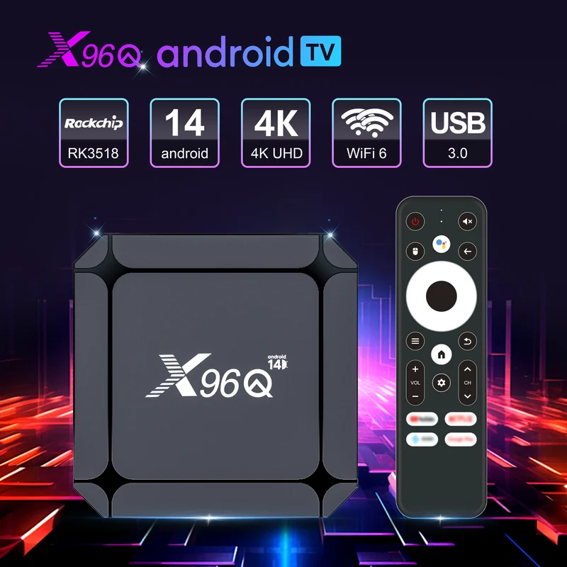 Rockchip RK3518 X96Q ATV Android 14 4K Android TV Box Hersteller