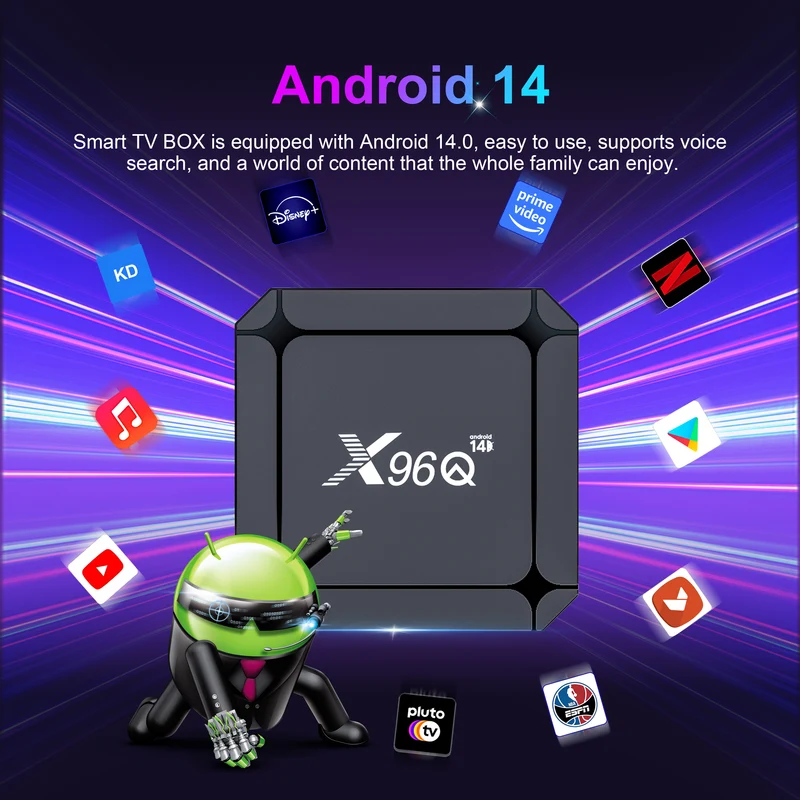 Rockchip RK3518 X96Q ATV Android 14 4K Android TV Box Hersteller