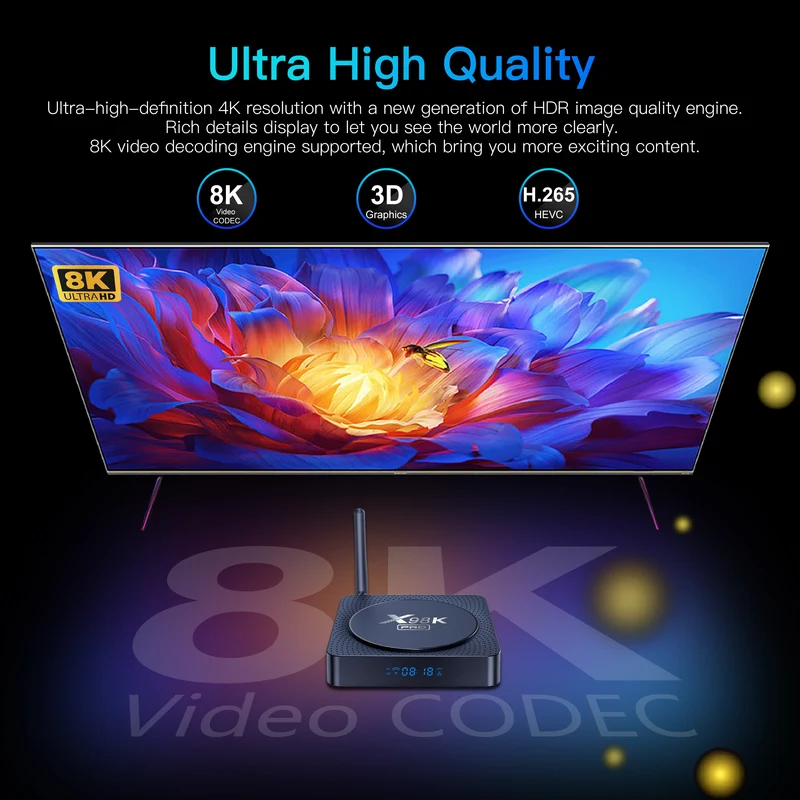 Rockchip RK3566 Quad Core Android TV Box X98K Pro 8K Set-Top-Box Hersteller
