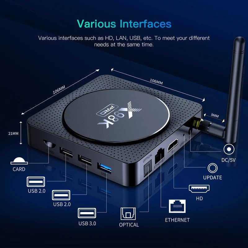 Rockchip RK3566 Quad Core Android TV Box X98K Pro 8K Set-Top-Box Hersteller