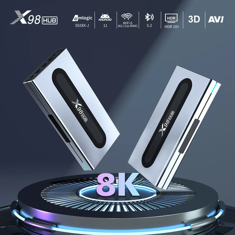 X98HUB Amlogic S928X-J Set-Top-Box X96 8K Android TV Box Hersteller