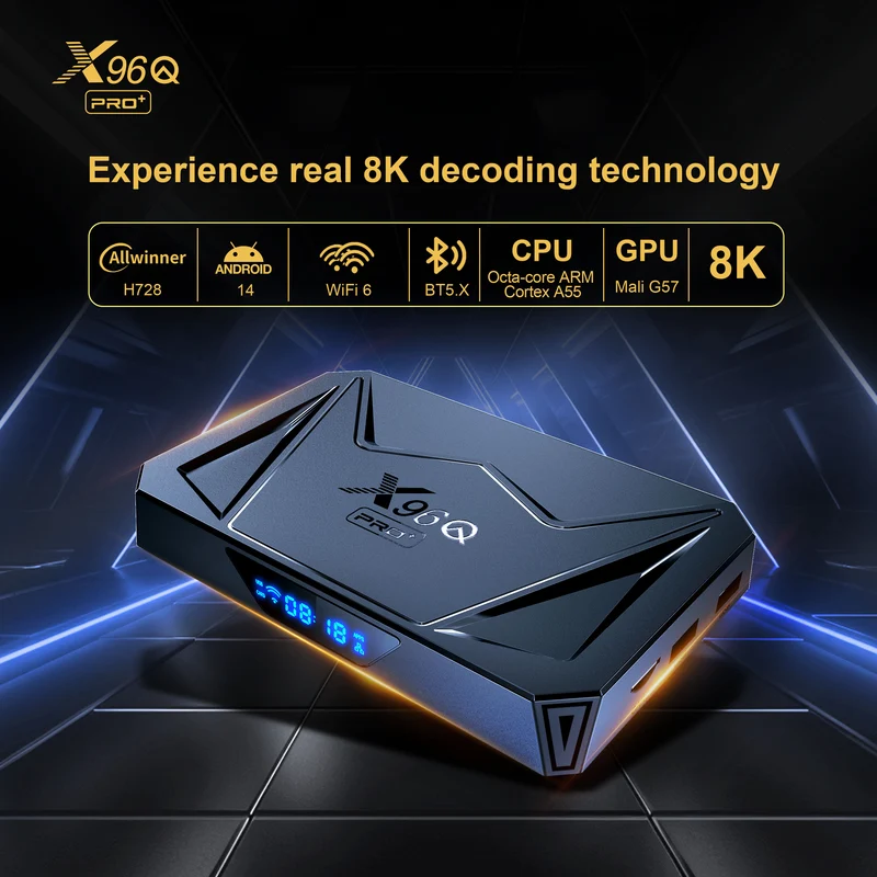 X96Q pro+ 8K Allwinner H728 Android 14 X96 TV-Box Digital Signage Player