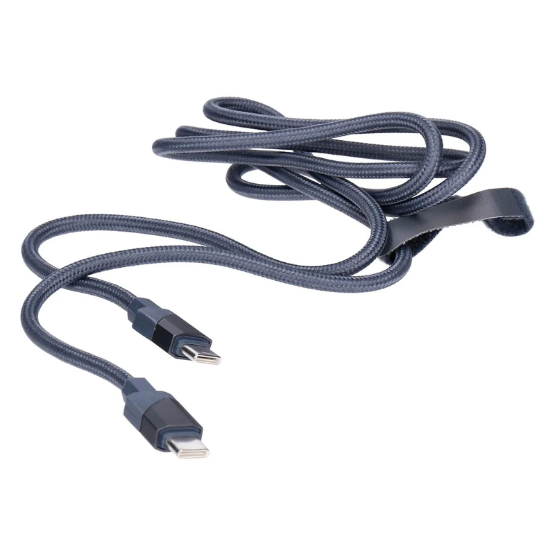 SDL Lade- und Synchonisierungskabel 1,2 m USB-C auf USB-C Stoff ummantelt grau