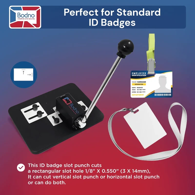 Heavy Duty Table Top Slot Punch for ID Cards (Works with All PVC Cards and ID Card Printers) Black