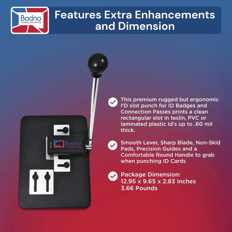 Heavy Duty Table Top Slot Punch for ID Cards (Works with All PVC Cards and ID Card Printers) Black