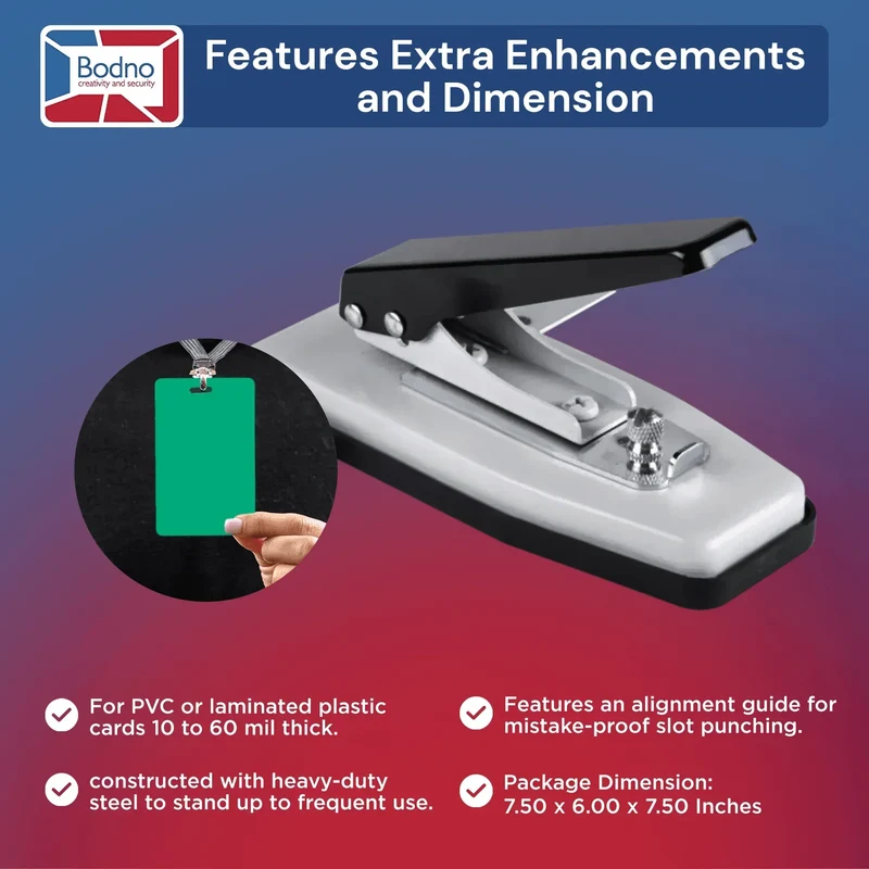 Hand held ID Card Slot Punch (Works with All PVC Cards and ID Card Printers)