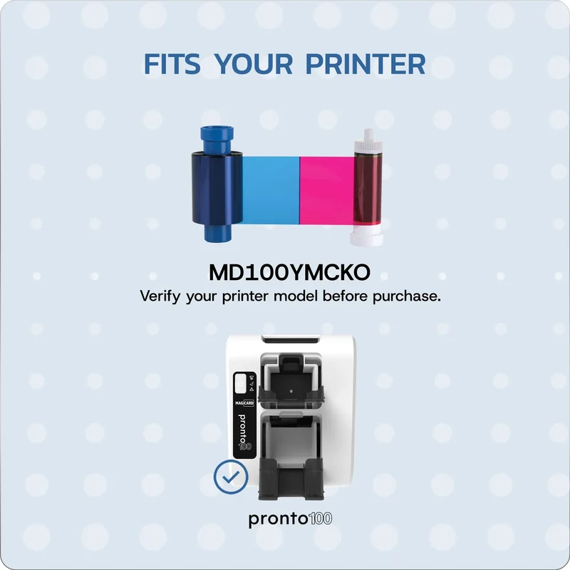 Magicard Pronto100 MD100YMCKO/2 Color Ribbon - YMCKO - 100 Prints