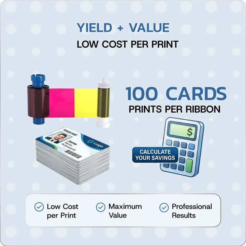 Magicard Pronto100 MD100YMCKO/2 Color Ribbon - YMCKO - 100 Prints