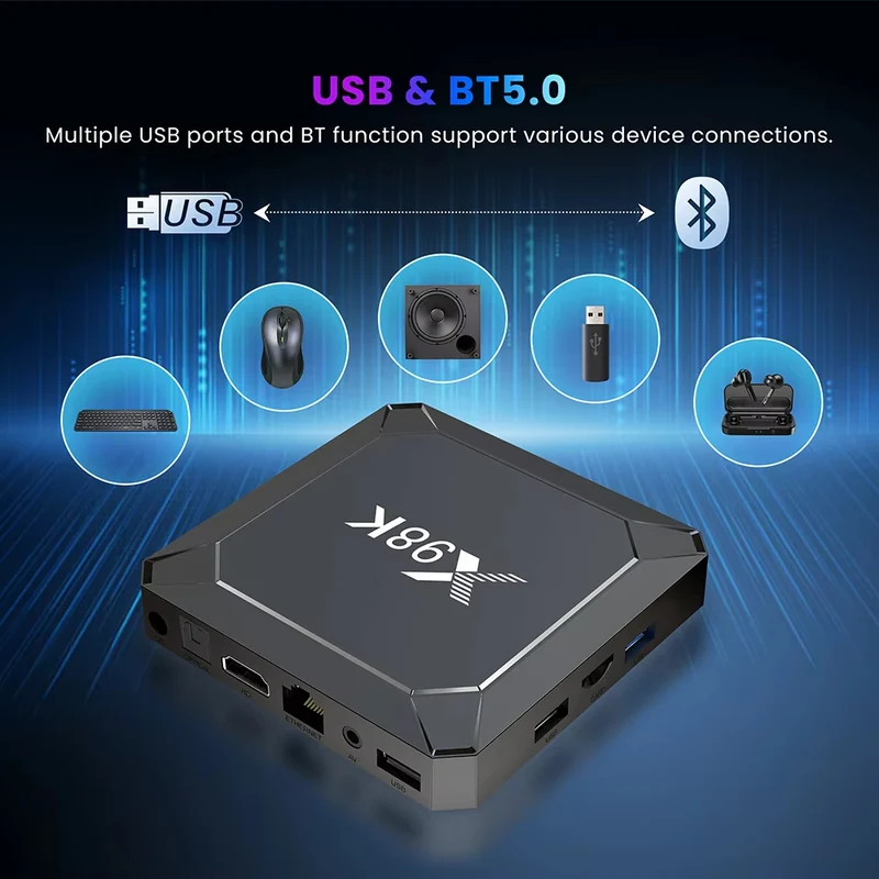 X98K Android 13 Rockchip RK3528 Quad Core TV-Box