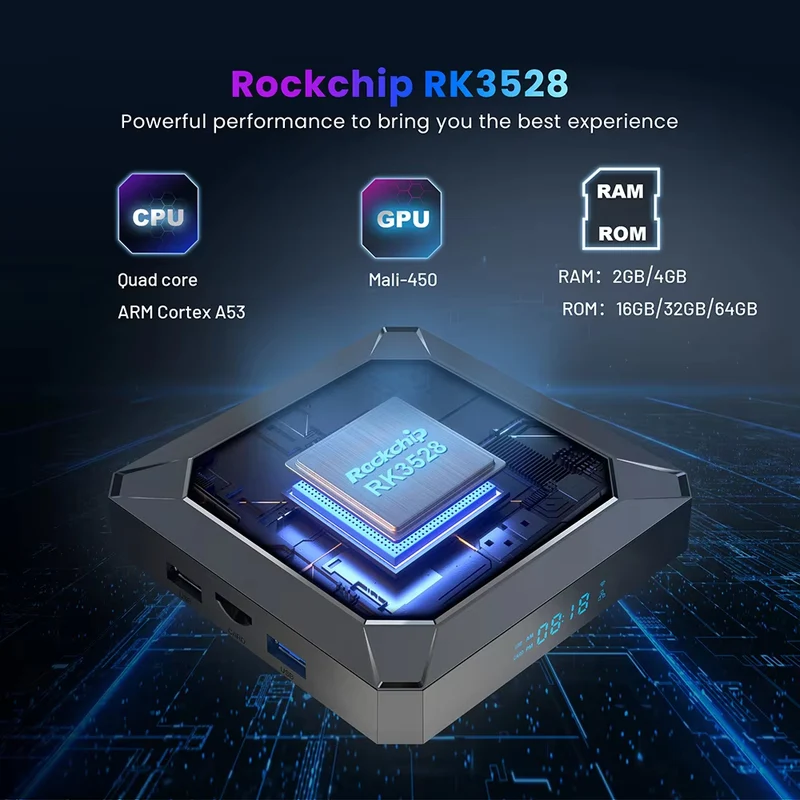 X98K Android 13 Rockchip RK3528 Quad Core TV-Box