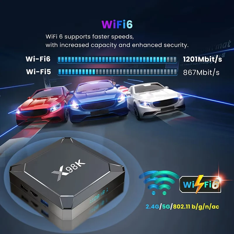 X98K Android 13 Rockchip RK3528 Quad Core TV-Box