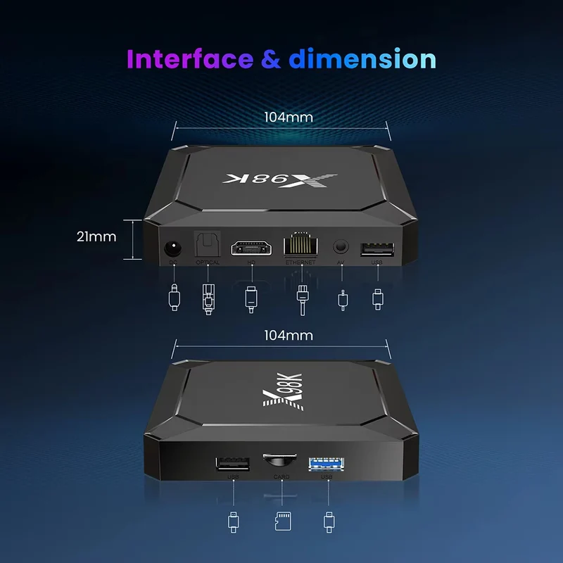 X98K Android 13 Rockchip RK3528 Quad Core TV-Box