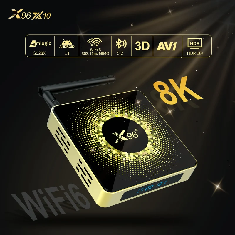 X96 X10 8K Android TV Box Amlogic S928X-J Penta-Core Prozessor Digital Signage Player