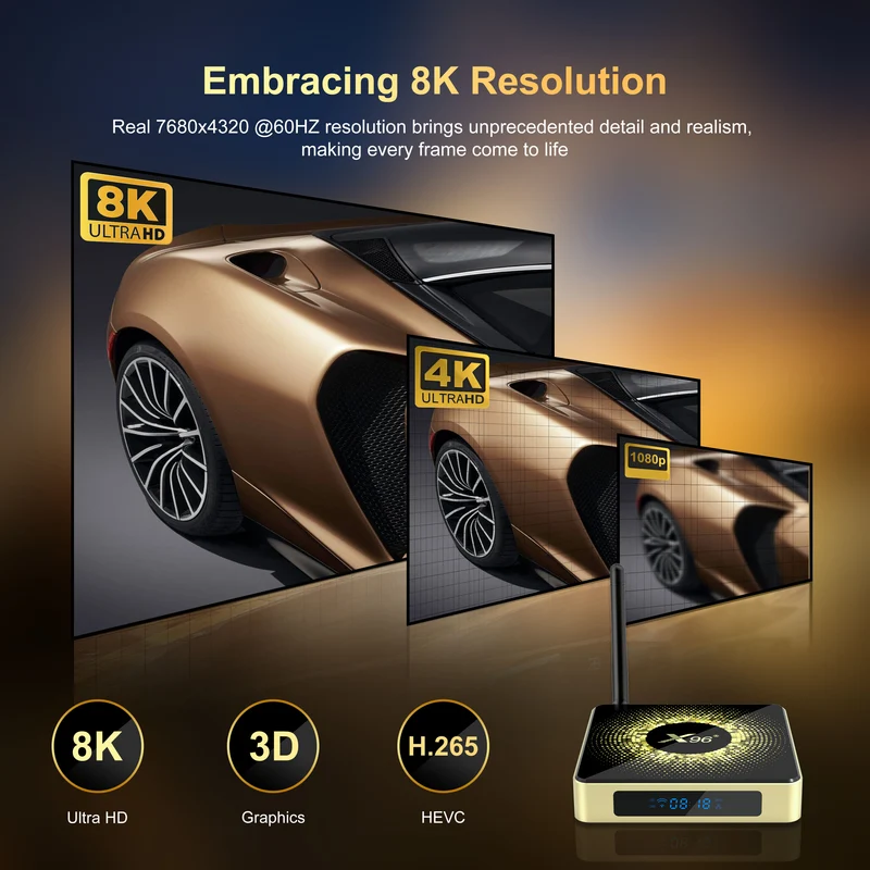 X96 X10 8K Android TV Box Amlogic S928X-J Penta-Core Prozessor Digital Signage Player