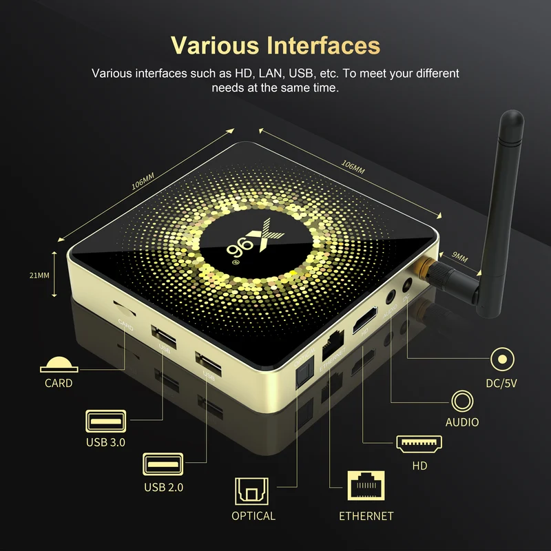 X96 X10 8K Android TV Box Amlogic S928X-J Penta-Core Prozessor Digital Signage Player