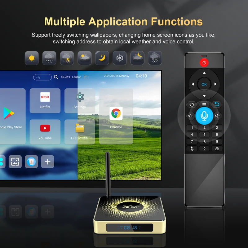 X96 X10 8K Android TV Box Amlogic S928X-J Penta-Core Prozessor Digital Signage Player