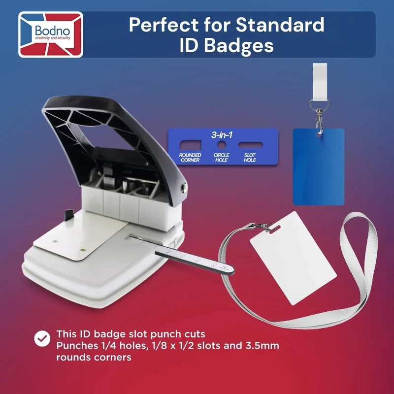 3-in-1 ID Badge Slot Punch for ID Cards (Works with All PVC Cards and ID Card Printers)