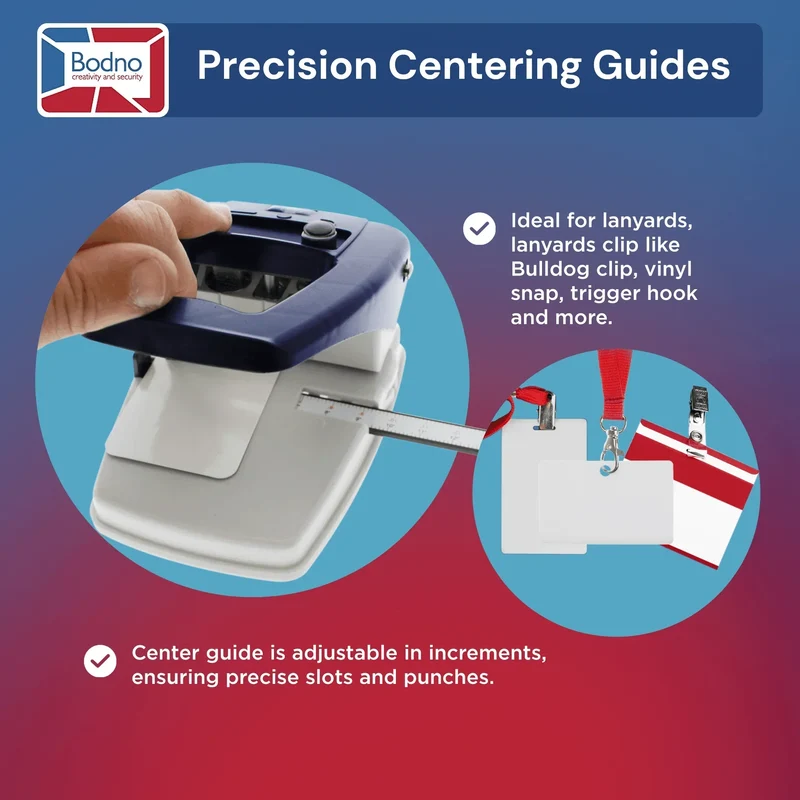 3-in-1 ID Badge Slot Punch for ID Cards (Works with All PVC Cards and ID Card Printers)