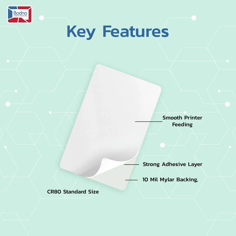 Mylar Adhesive Backed PVC Cards