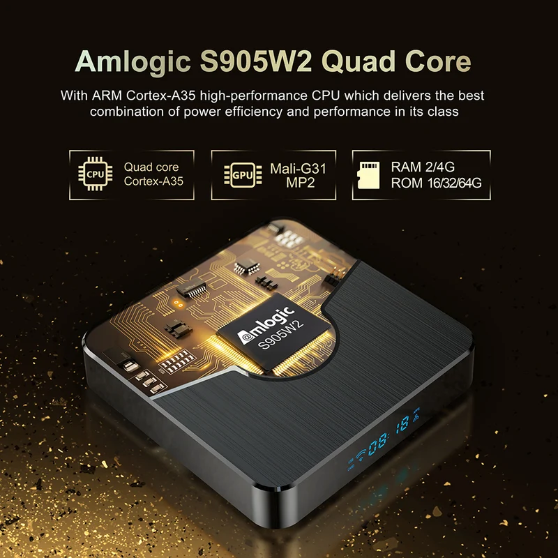 X98 Plus Amlogic S905W2 4K AV1 TV-Box Android Digital Signage Player