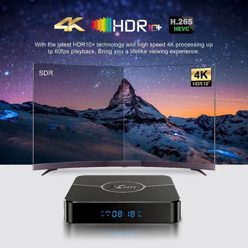 X98 Plus Amlogic S905W2 4K AV1 TV-Box Android Digital Signage Player