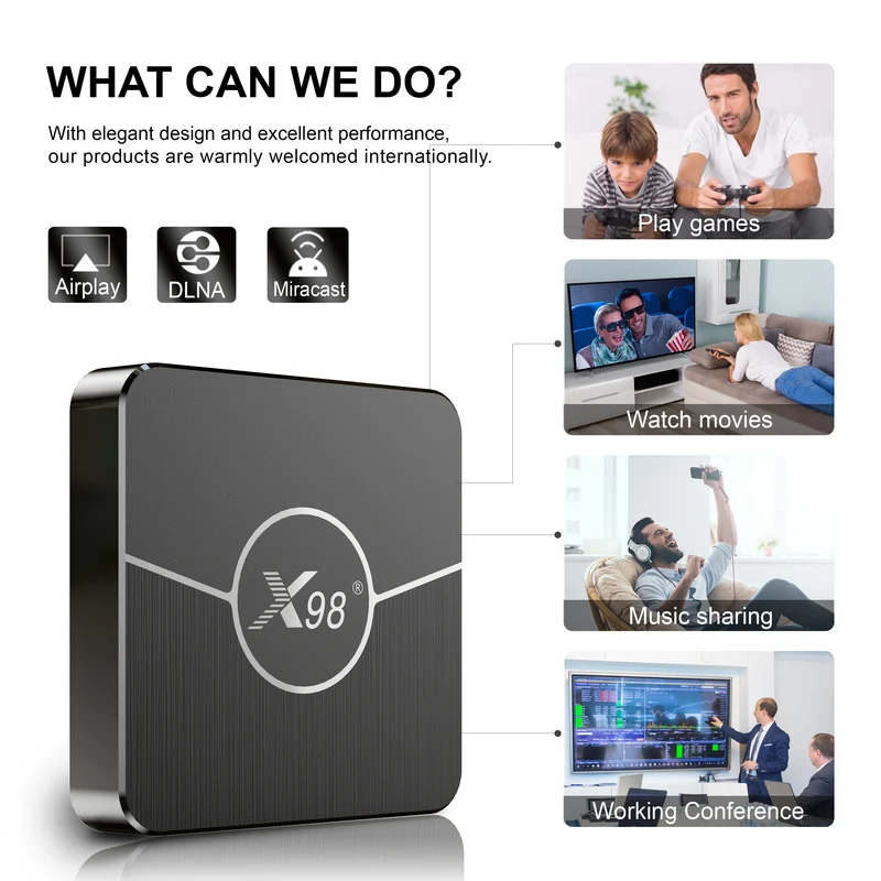 X98 Plus Amlogic S905W2 4K AV1 TV-Box Android Digital Signage Player