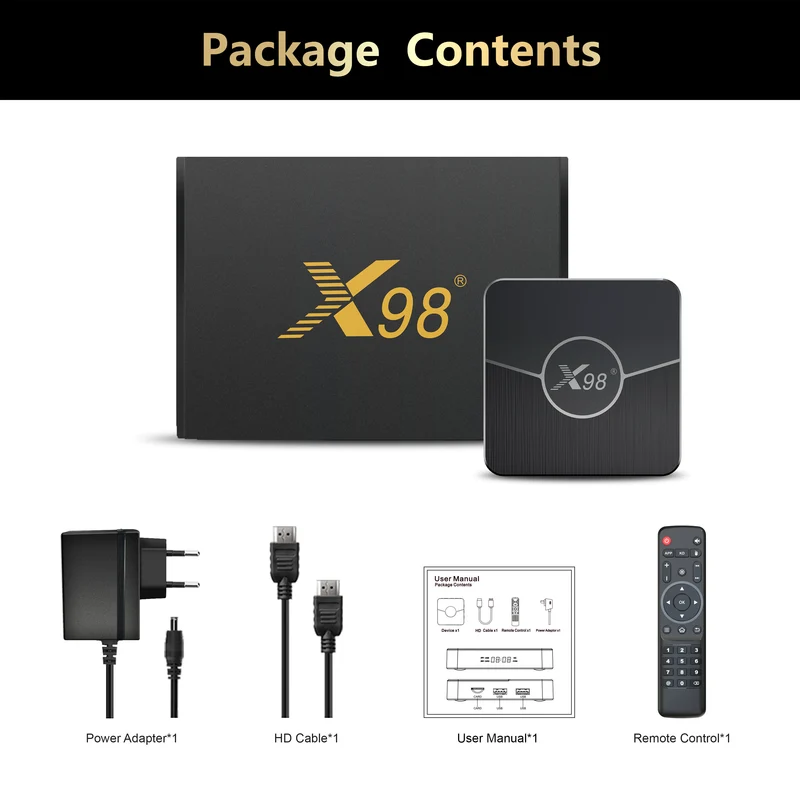X98 Plus Amlogic S905W2 4K AV1 TV-Box Android Digital Signage Player
