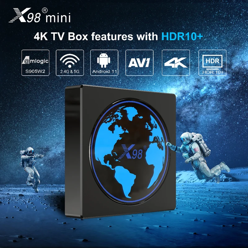 X98 Mini Amlogic S905W2 Android-TV-Box Quad-Core-Android Digital Signage Player