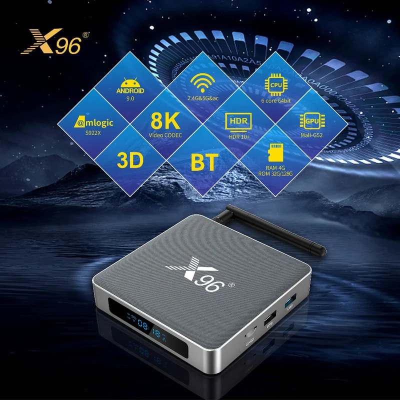 X96 X9 Amlogic S922X Hexa Core 4K TV Box S922X Android Digital Signage Player
