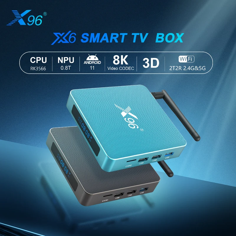 X96 X6 Quad Core Rockchip RK3566 Android TV Box