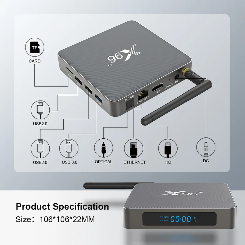 X96 X6 Quad Core Rockchip RK3566 Android TV Box