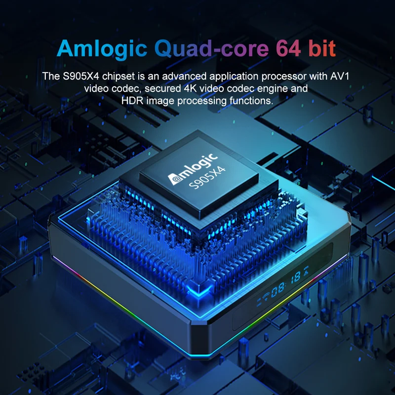 X96 X4 Amlogic S905X4 Quad-Core-TV-Box Digital Signage Player