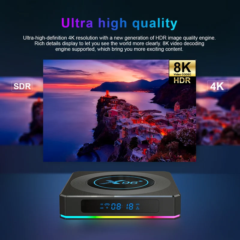 X96 X4 Amlogic S905X4 Quad-Core-TV-Box Digital Signage Player